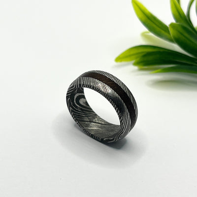 Damascus Steel Wedding Band,Damascus Wedding Ring,Anniversary Ring,Men & Women,Unique Damascus Steel Wedding Ring, Men Rings, Women Rings - RustyStudioUSA