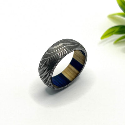 Handmade Damascus Ring, Christmas Gift, Engagement Ring, Man Wedding Ring, Men Promise Ring, Wedding Band, Unisex Rings, Damascus Jewelry - RustyStudioUSA