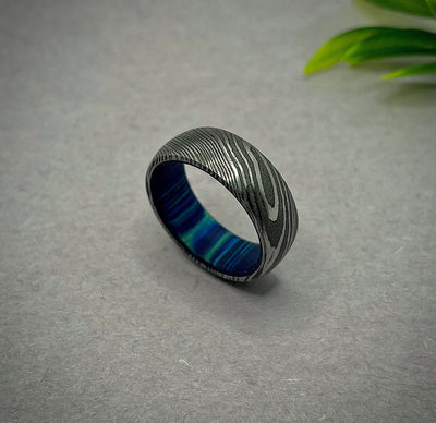 Men Wedding Bands For Him Damascus Ring For Men Promise Rings for women Damascus Ring Men Engagement Rings For Anniversary Gifts for Husband - RustyStudioUSA