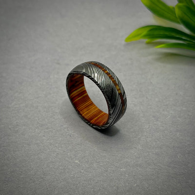 Whiskey Barrel Ring Damascus Ring Men Steel Damascus Ring Men's Wedding Band Women Engagement Ring Men Ring Damascus Steel Ring RingManiaUSA - RustyStudioUSA