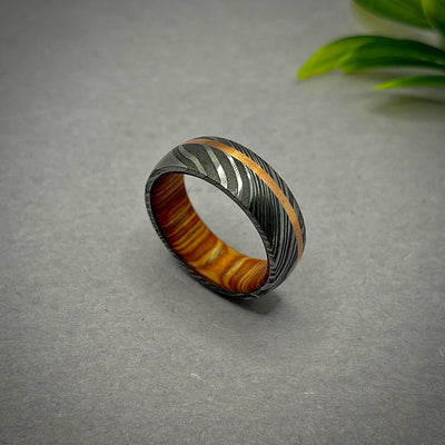 Whiskey Barrel Ring For Men Damascus Ring Wedding Bands Damascus Steel Ring Man Ring Engagement Ring Man Wedding Band For Men And Women Ring - RustyStudioUSA