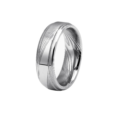 Handcrafted Plain Damascus Steel Ring – Unique Men's Wedding Band, Minimalist Promise Ring, Gift for Him - RustyStudioUSA